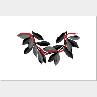 Laurel Wreath - Black Posters and Art